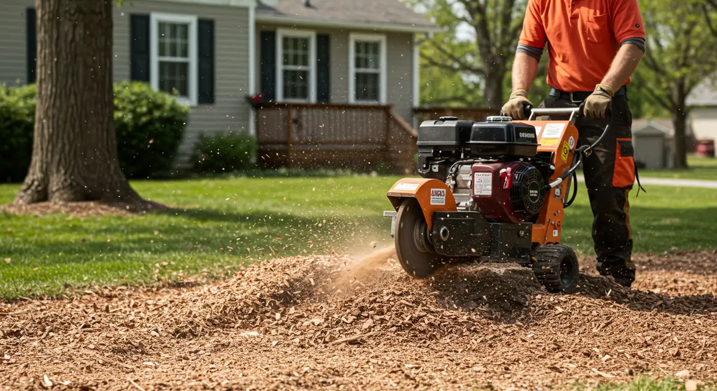 Stump removal and grinding service in Gretna NE by Omaha Tree Experts.